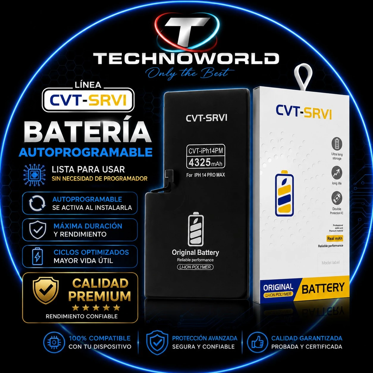 Bateria CVT Iphone 13 pro max autoprogramable 