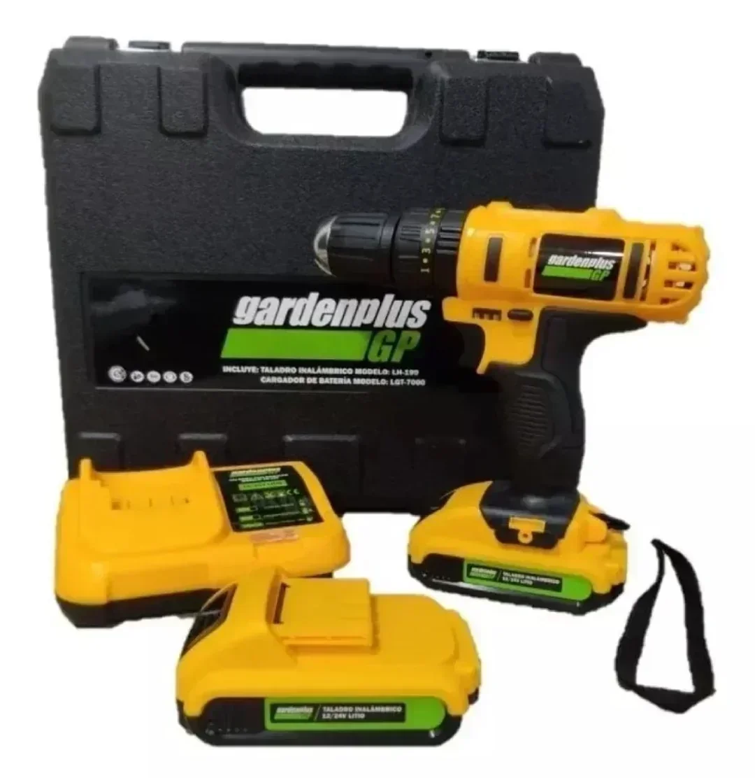 Taladro Atornillador Garden Plus Percutor 10mm 12v Bateria