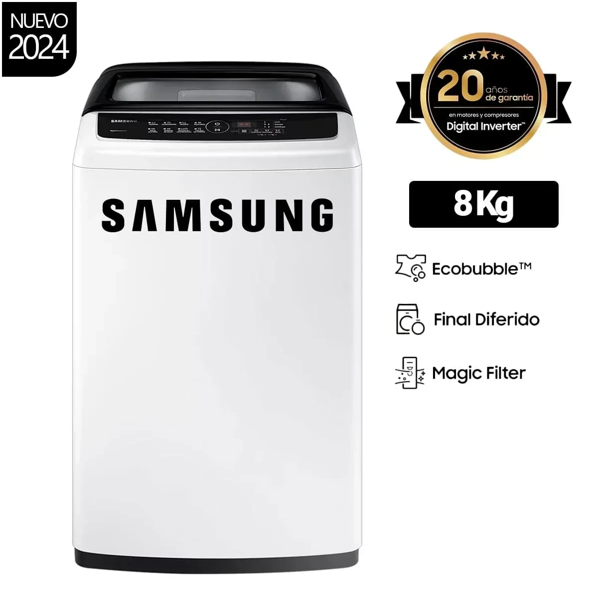 LAVARROPAS SAMSUNG 8 KG CARGA SUPERIOR