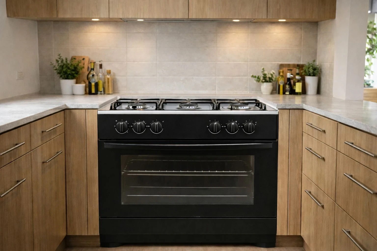 COCINA PEABODY HERA 5 HORNALLAS NEGRA 73CM MULTIGAS