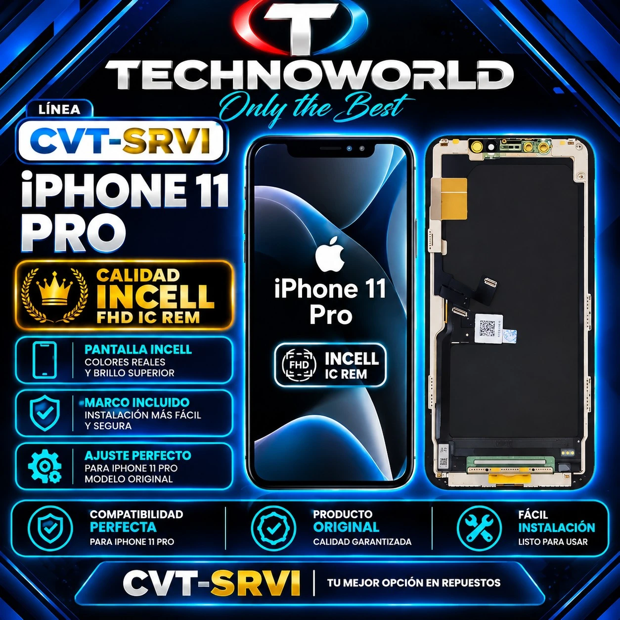 Mod Cvt Iphone 11 pro incel FHD+ IC REM