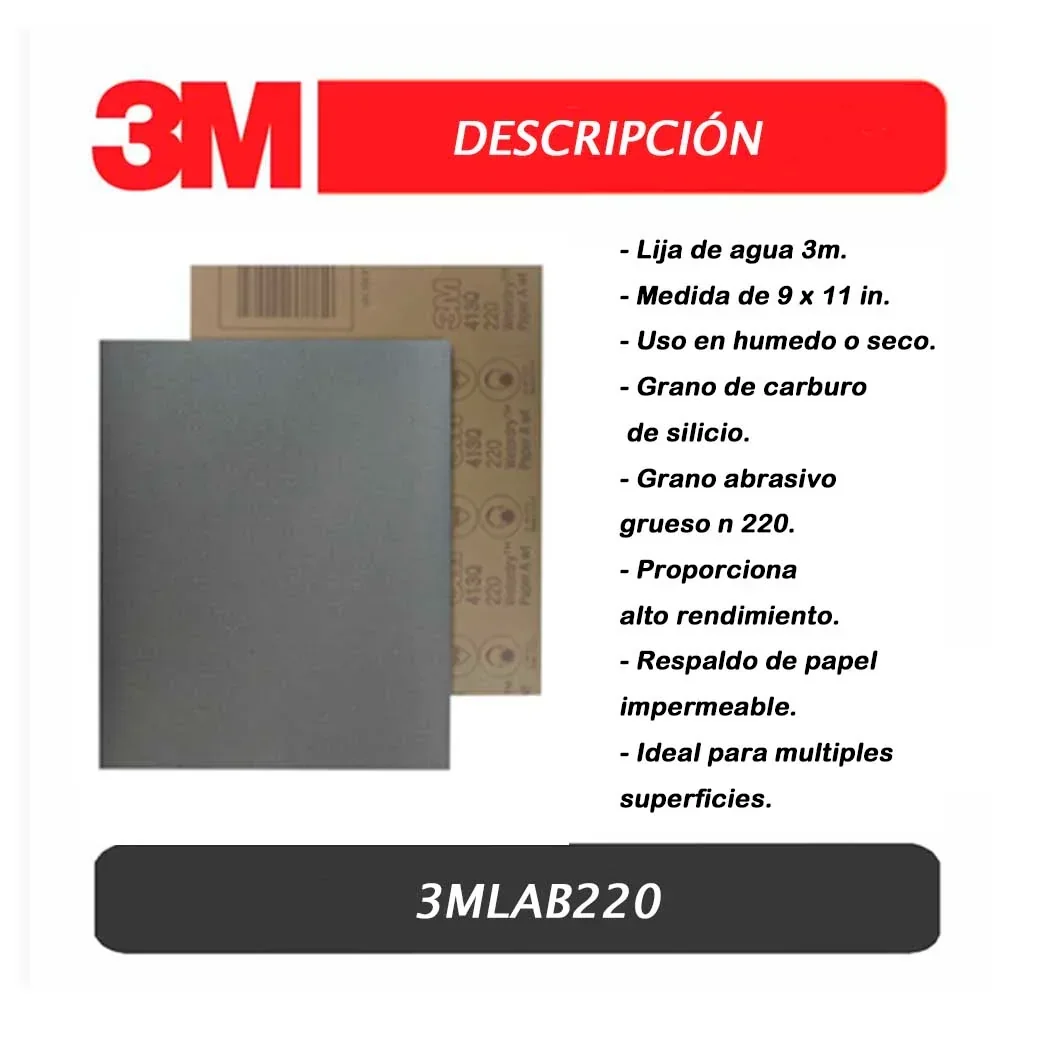 LIJA AGUA 3M-211Q GRANO 220