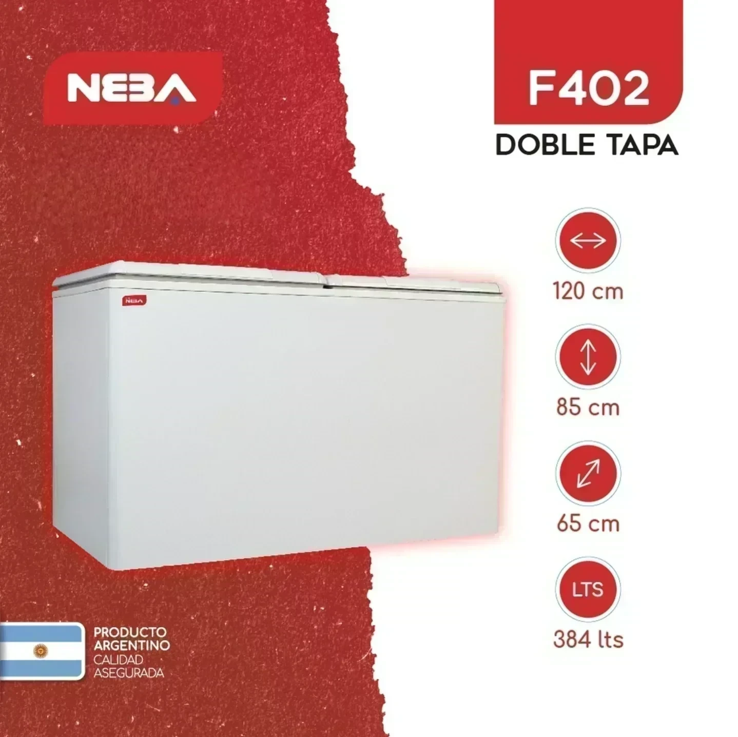 Freezer Neba F402 Doble Tapa Blanco HORIZONTAL