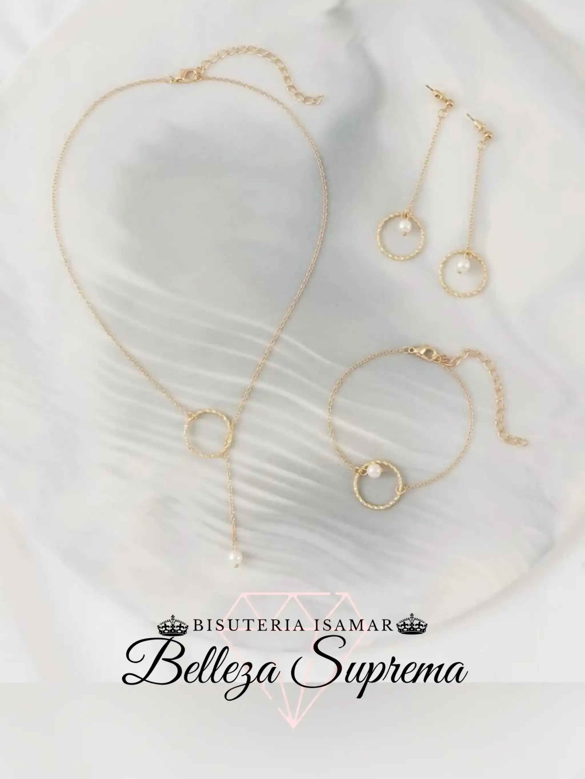 SET DE BISUTERIA CON COLGANTES DE PERLAS