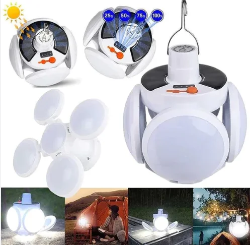 Lampara Led Portatil con Panel Solar 2