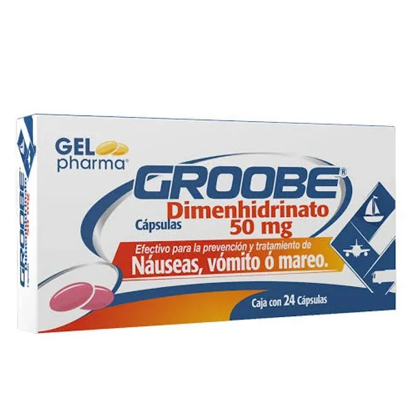 Groobe /dimenhidrinato 50mg/24capsulas