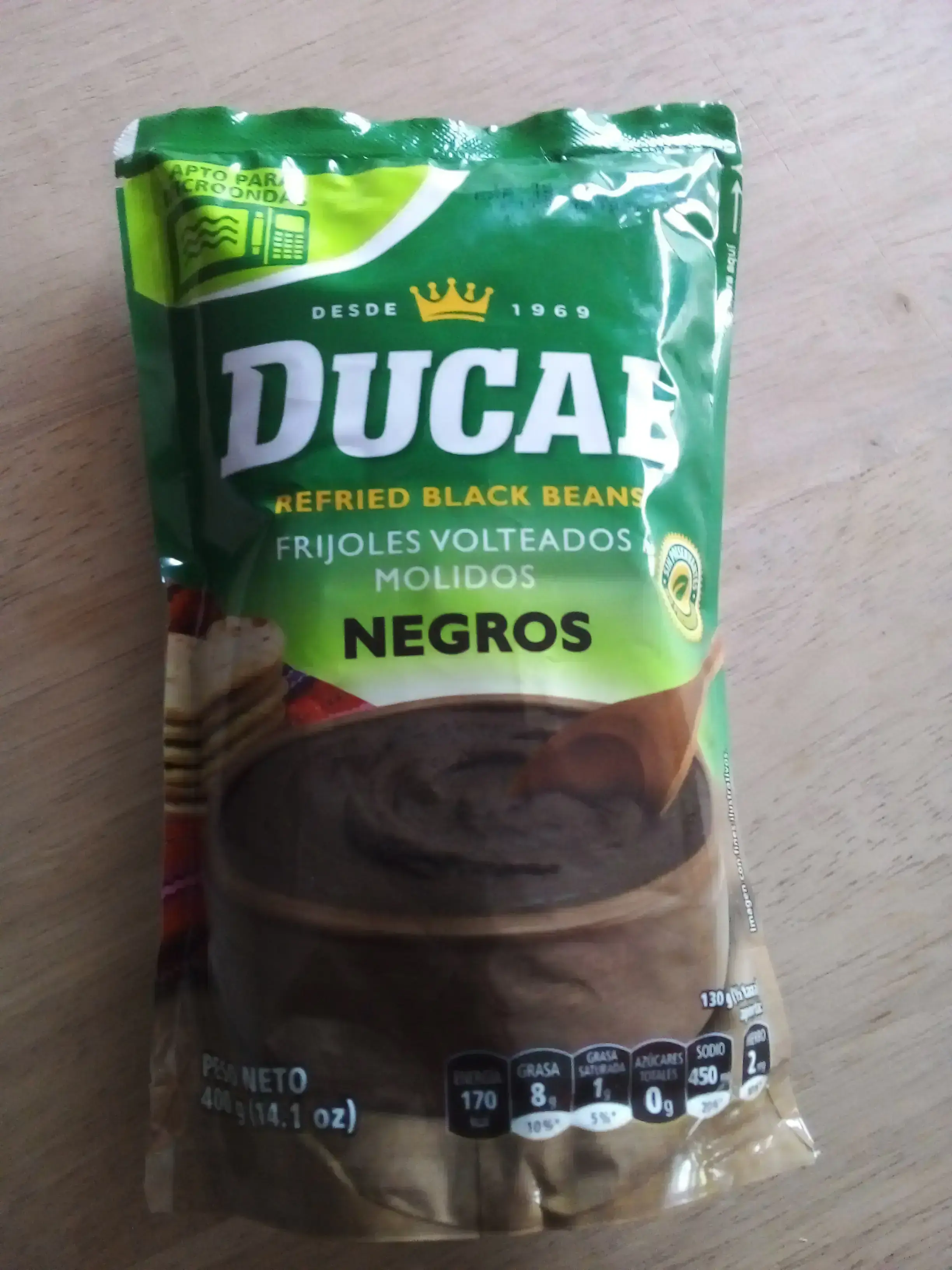Frijol volteado de sobre negro de 14 onza 