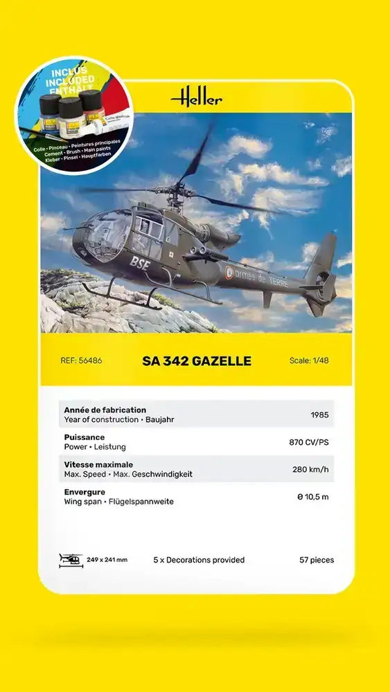 1/48 Heller STARTER KIT SA 342 Gazelle 2