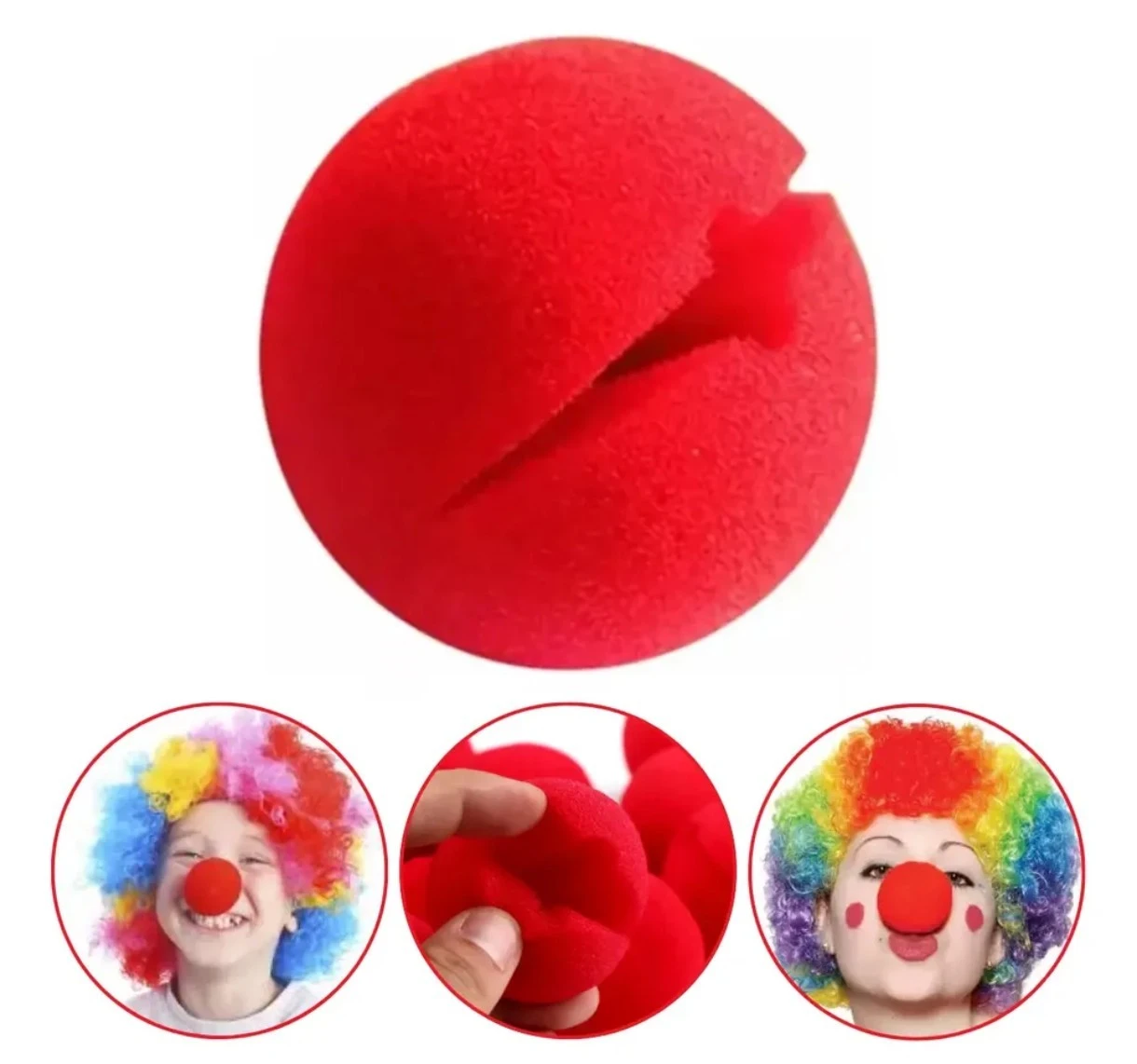 Nariz de payaso roja goma espuma  2
