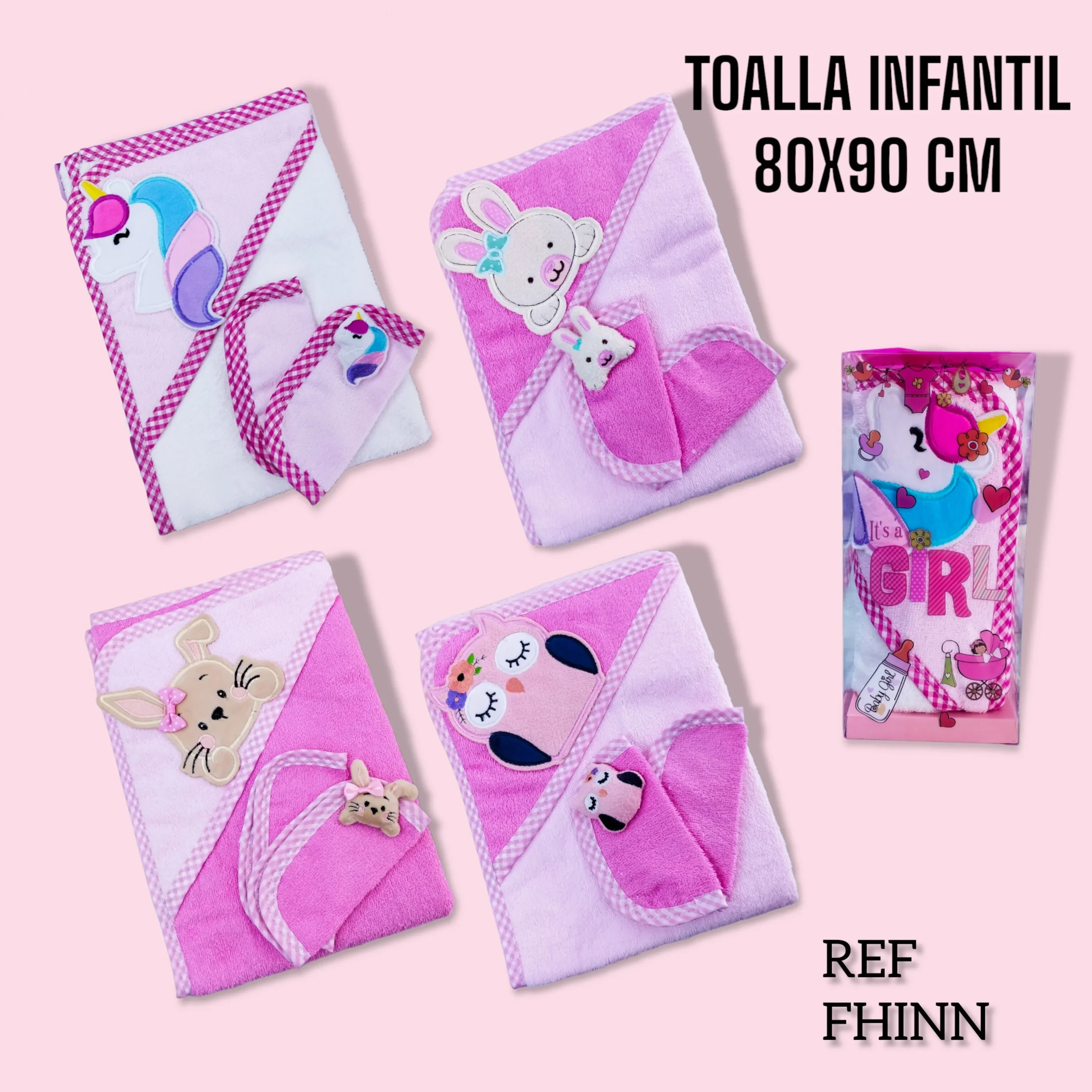 Toalla en cajita niña 