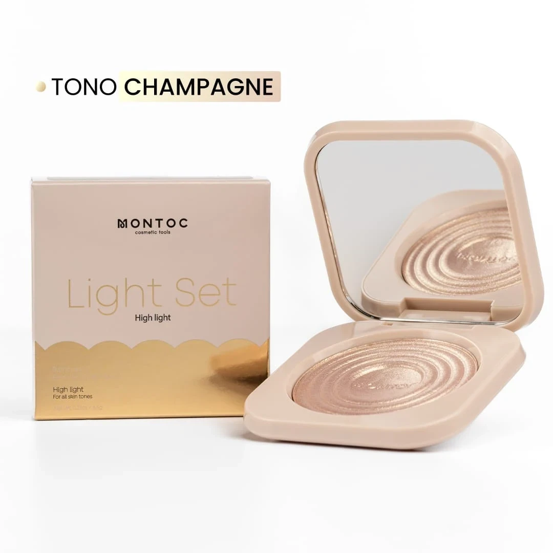 montoc iluminador light set tono champagne