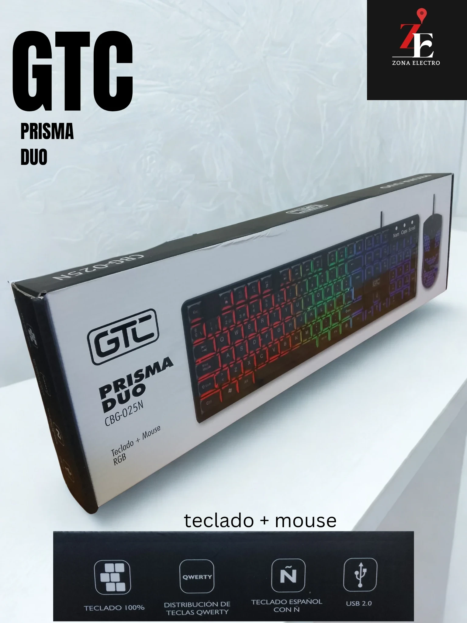GTC PRISMA DUO TECLADO ESPAÑOL + MOUSE RGB