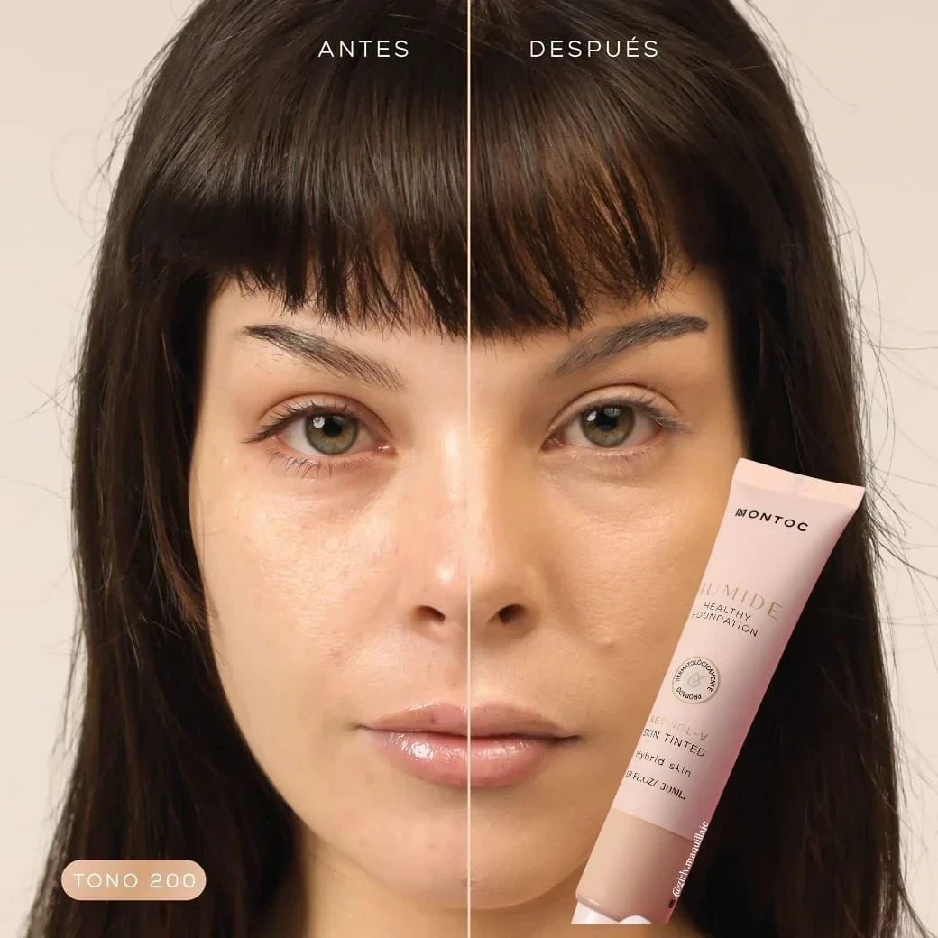montoc base liquida hibrida humide skin tono 200