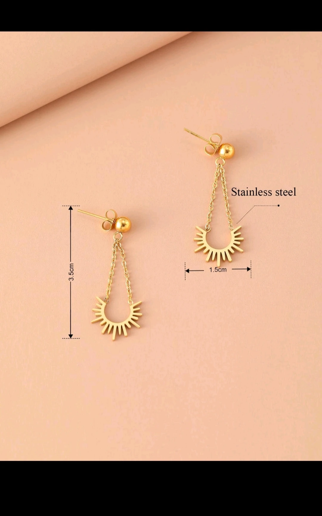 Aretes Borla diseño de campana colgante/Sol 5