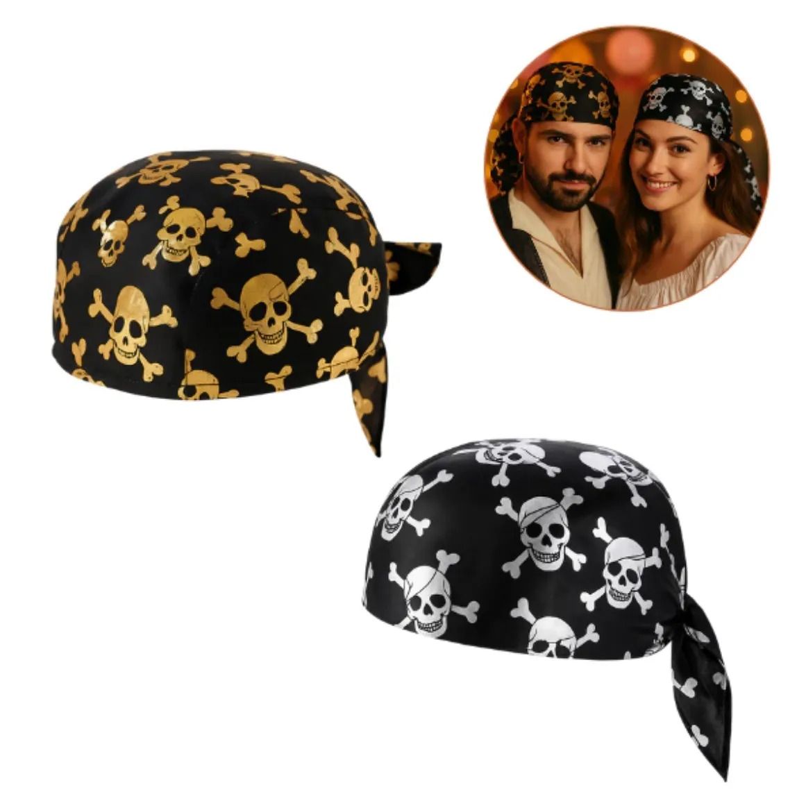 Gorro/casco pirata oro/plata 