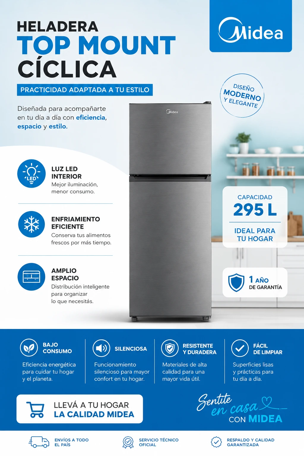 Heladera Midea MDRT414
