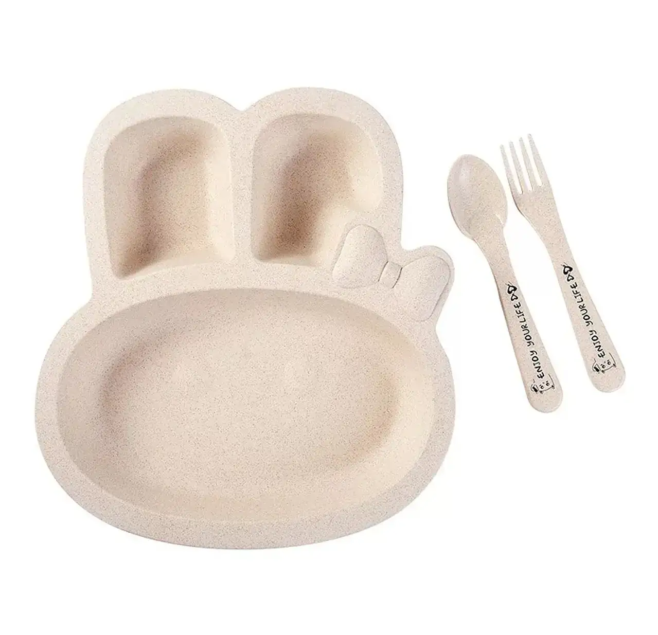 Set plato bambu conejo 3