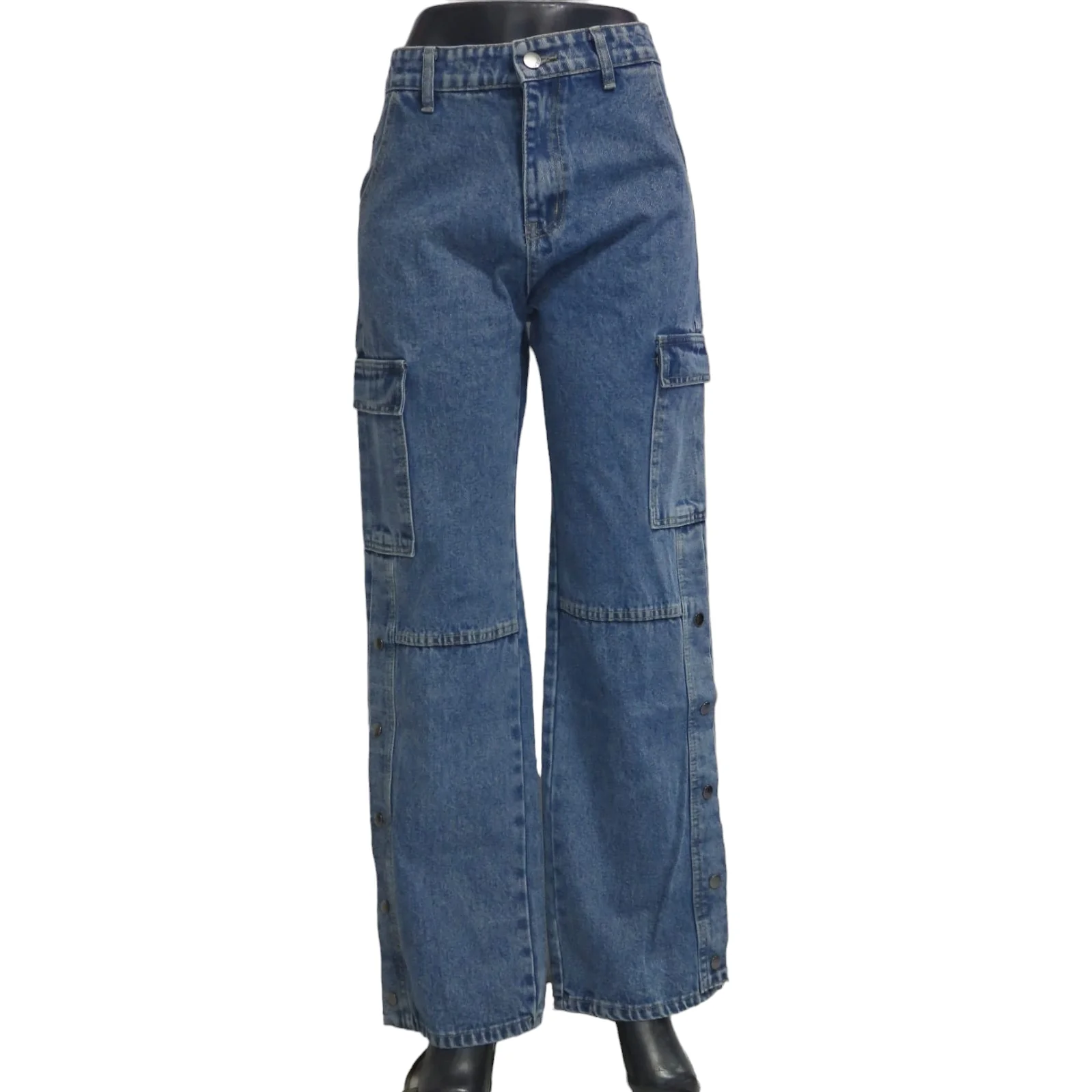 Jeans azul de boton