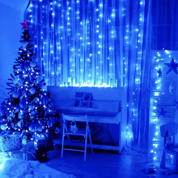 LUCES DE CORTINA AZUL 💙