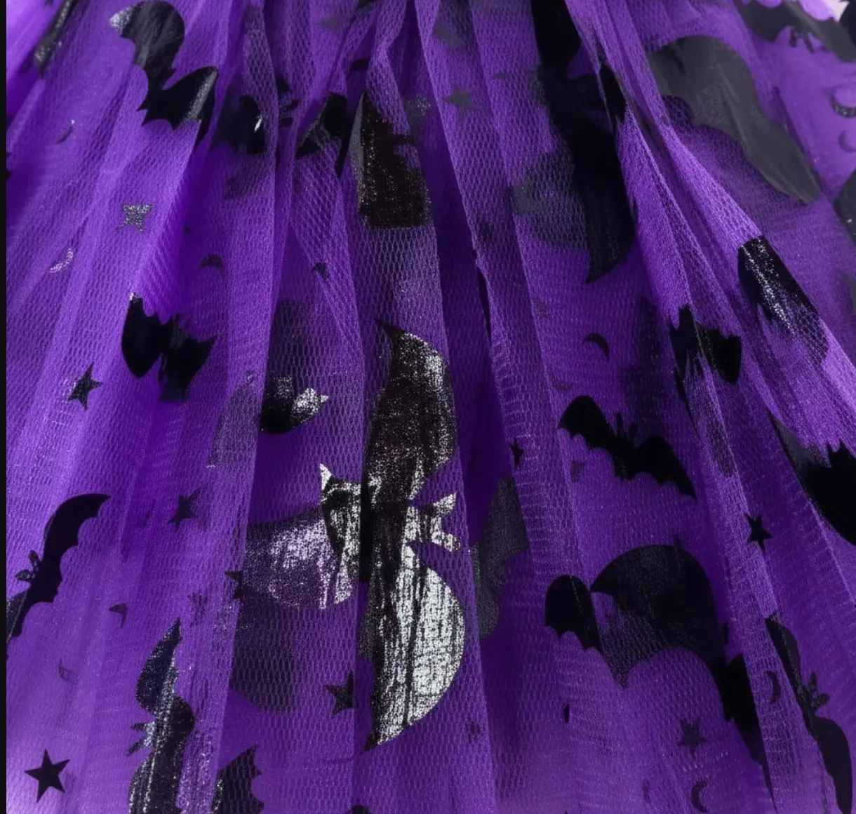 Tutu 3 capas 30cm estampado halloween violeta  2