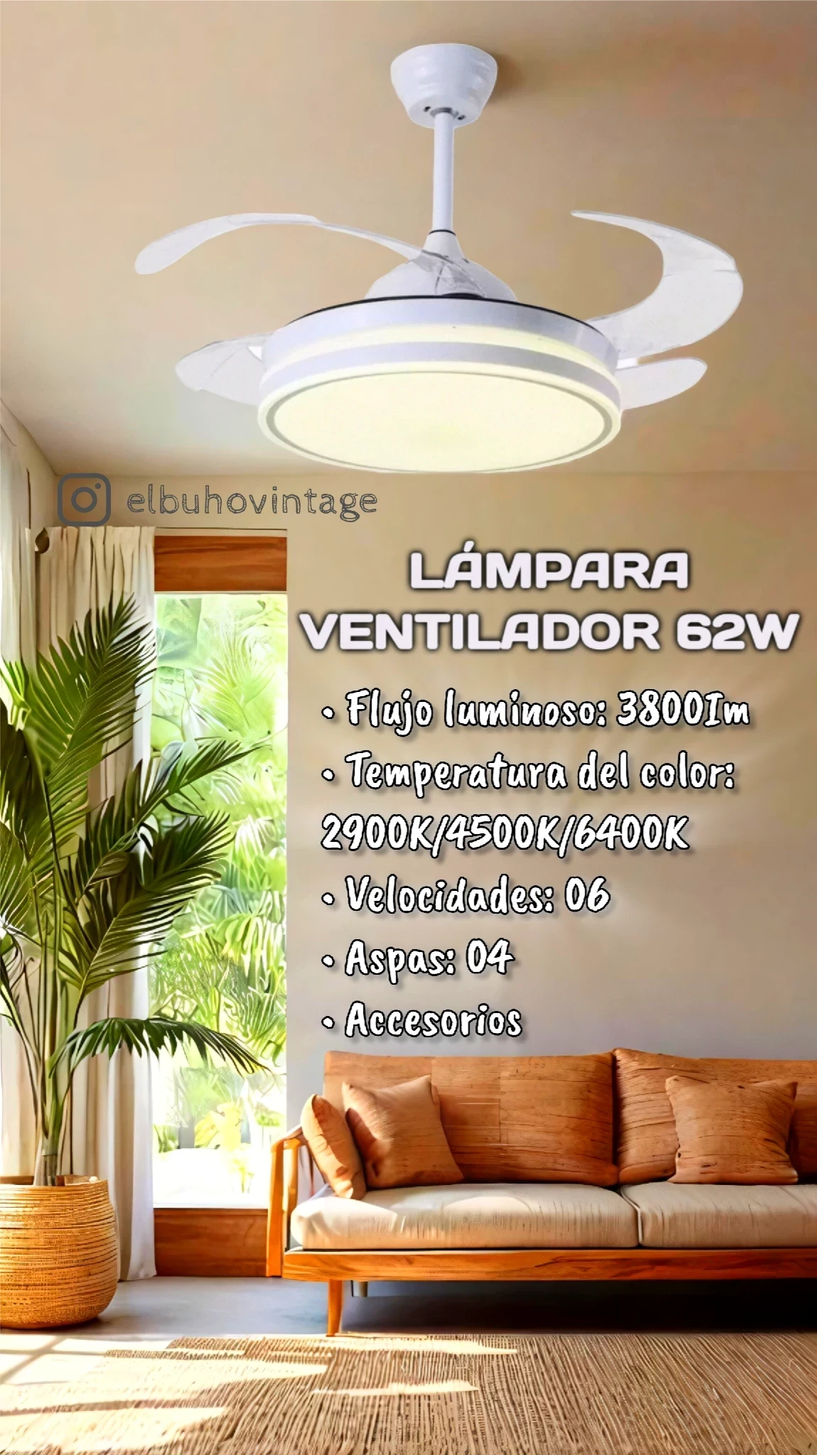 LÁMPARA LED VENTILADOR  2