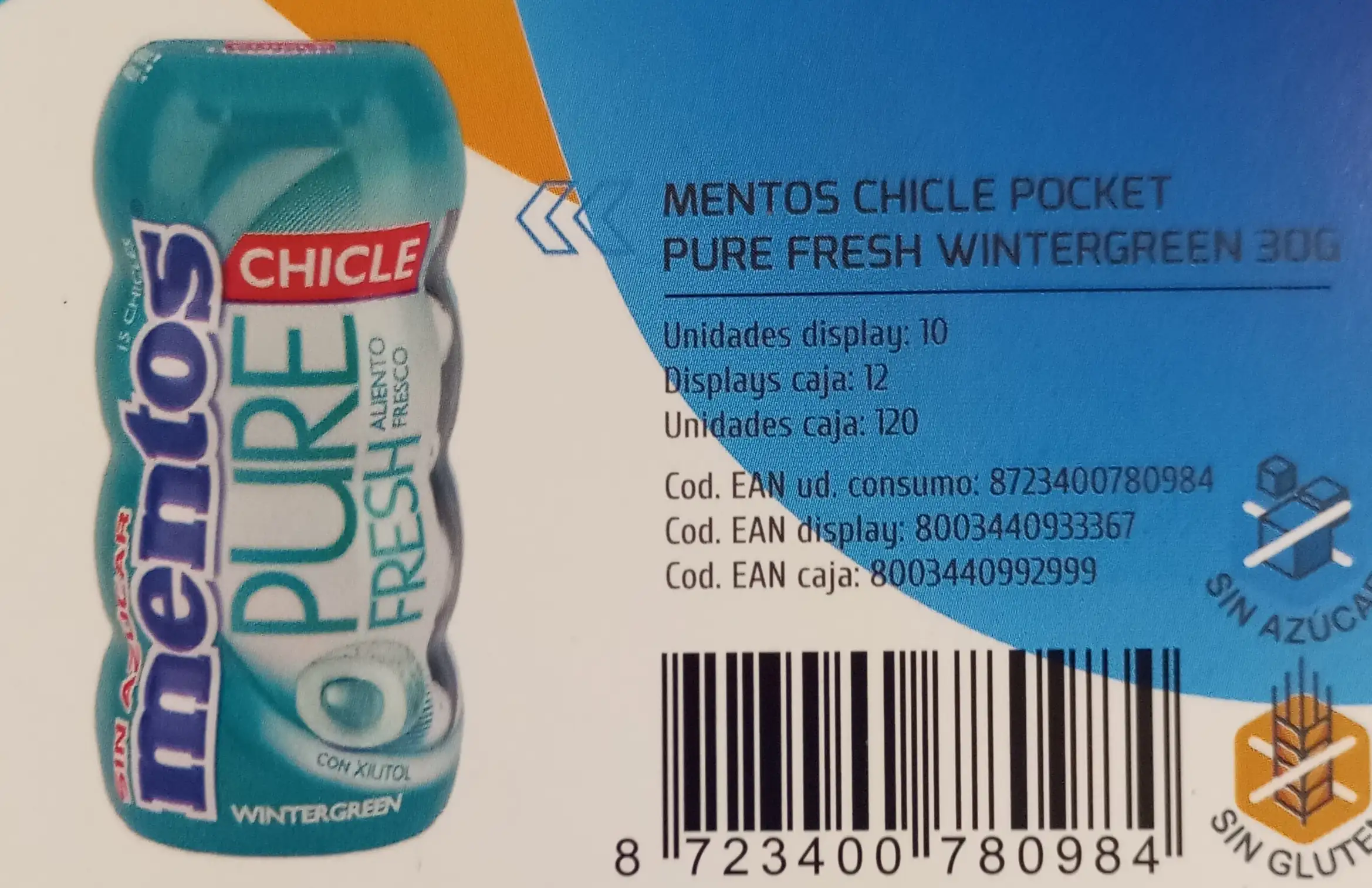 MENTOS CHICLE POCKET PURE FRESH WINTERGREEN