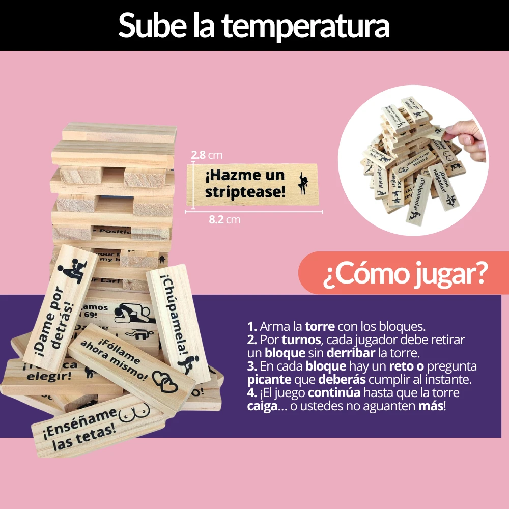 Juego de mesa jenga erótico  3