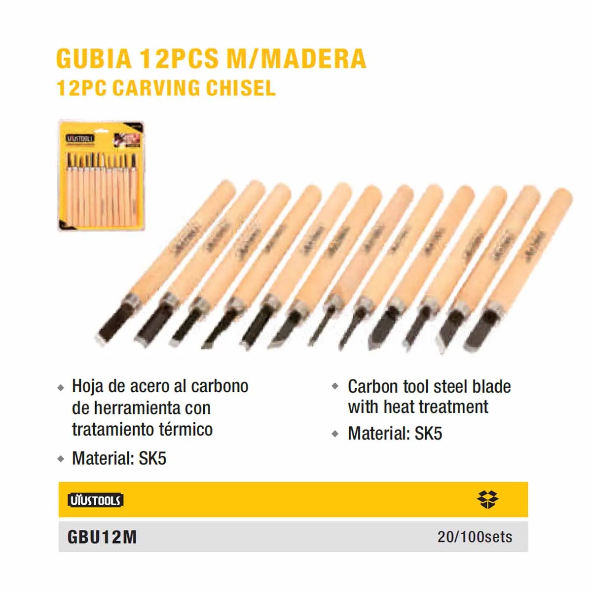 JUEGO GUBIAS ARTESANO UYUST de 12 PZ