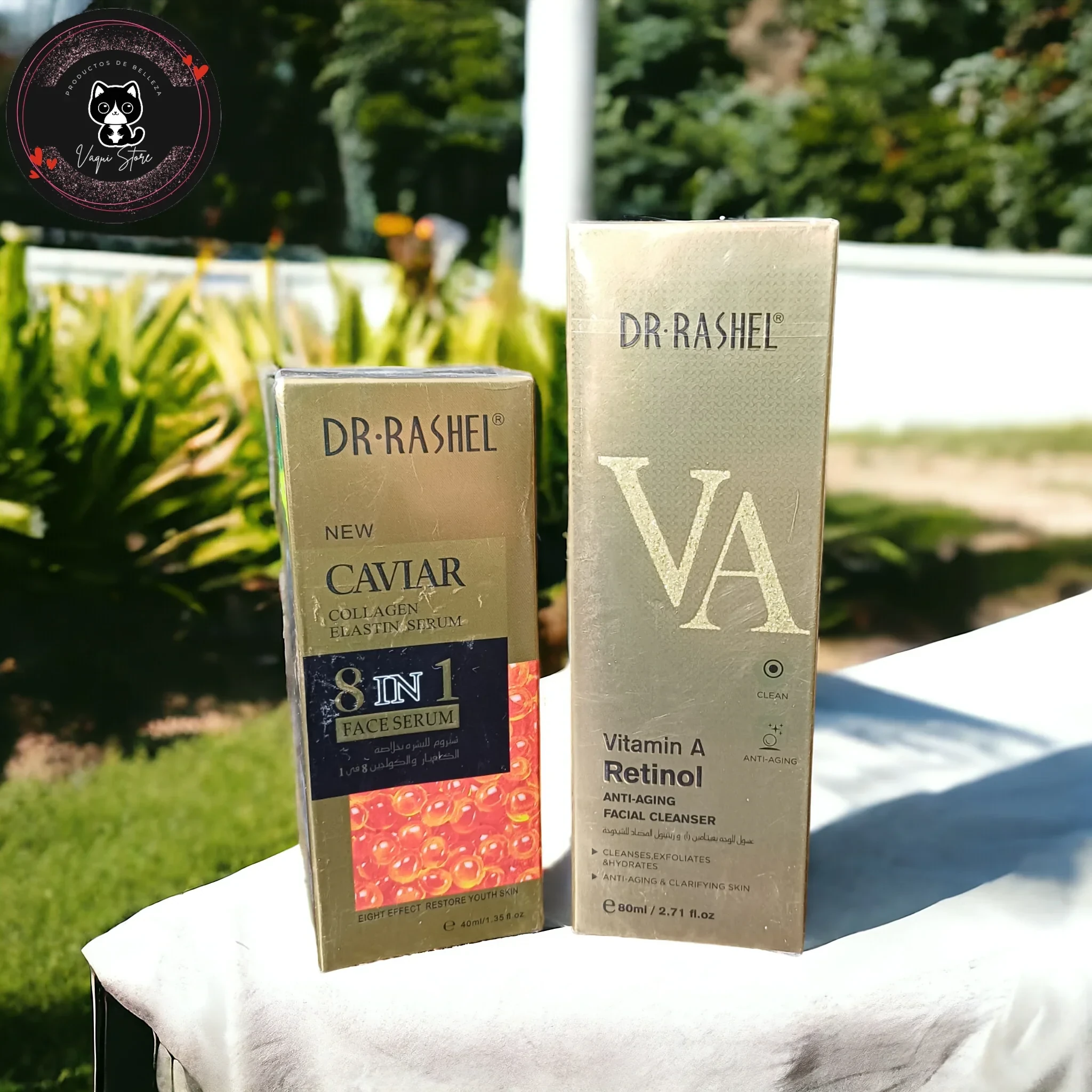 Dr Rashel Caviar Colágeno Elastina 8 en 1 + Limpiador Facial Antienvejecimiento Vitamina A Retinol 
