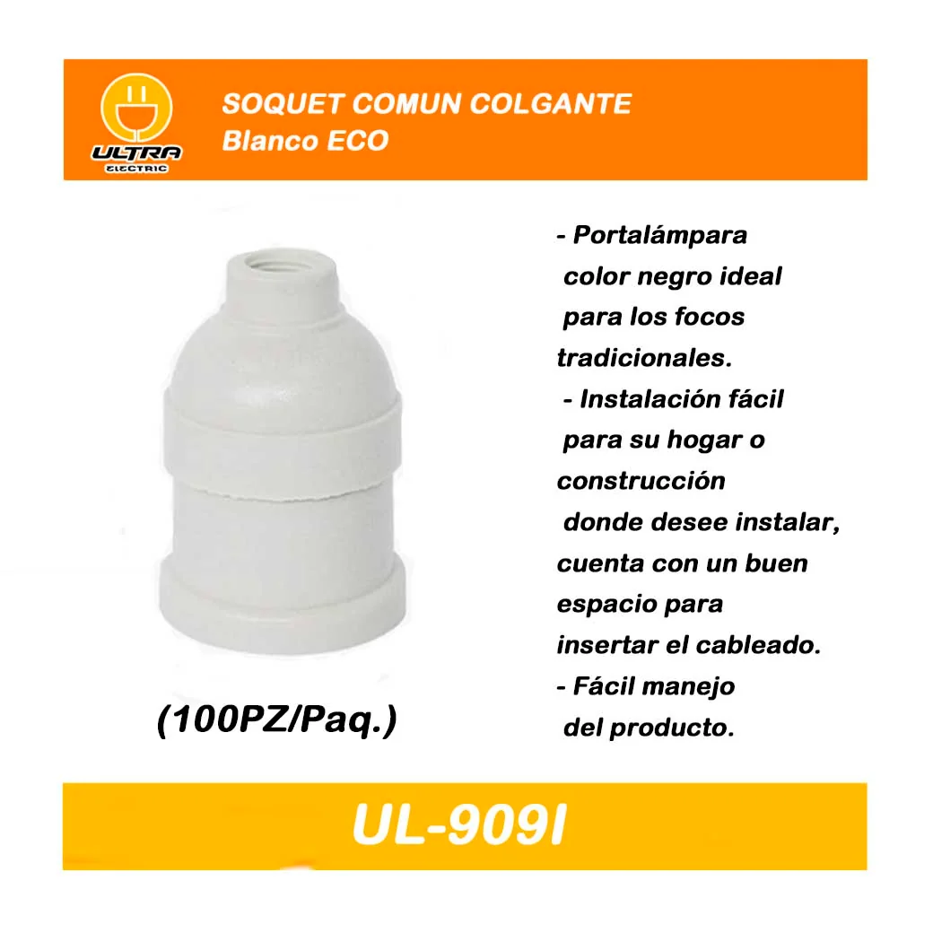 SOQUET COMUN COLGANTE Blanco ECO 6A-250V