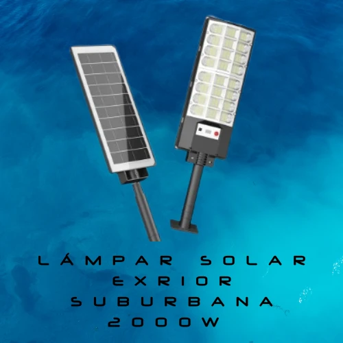 Lámpara Led Solar Exterior Suburbana Alumbrado Público 2000w 