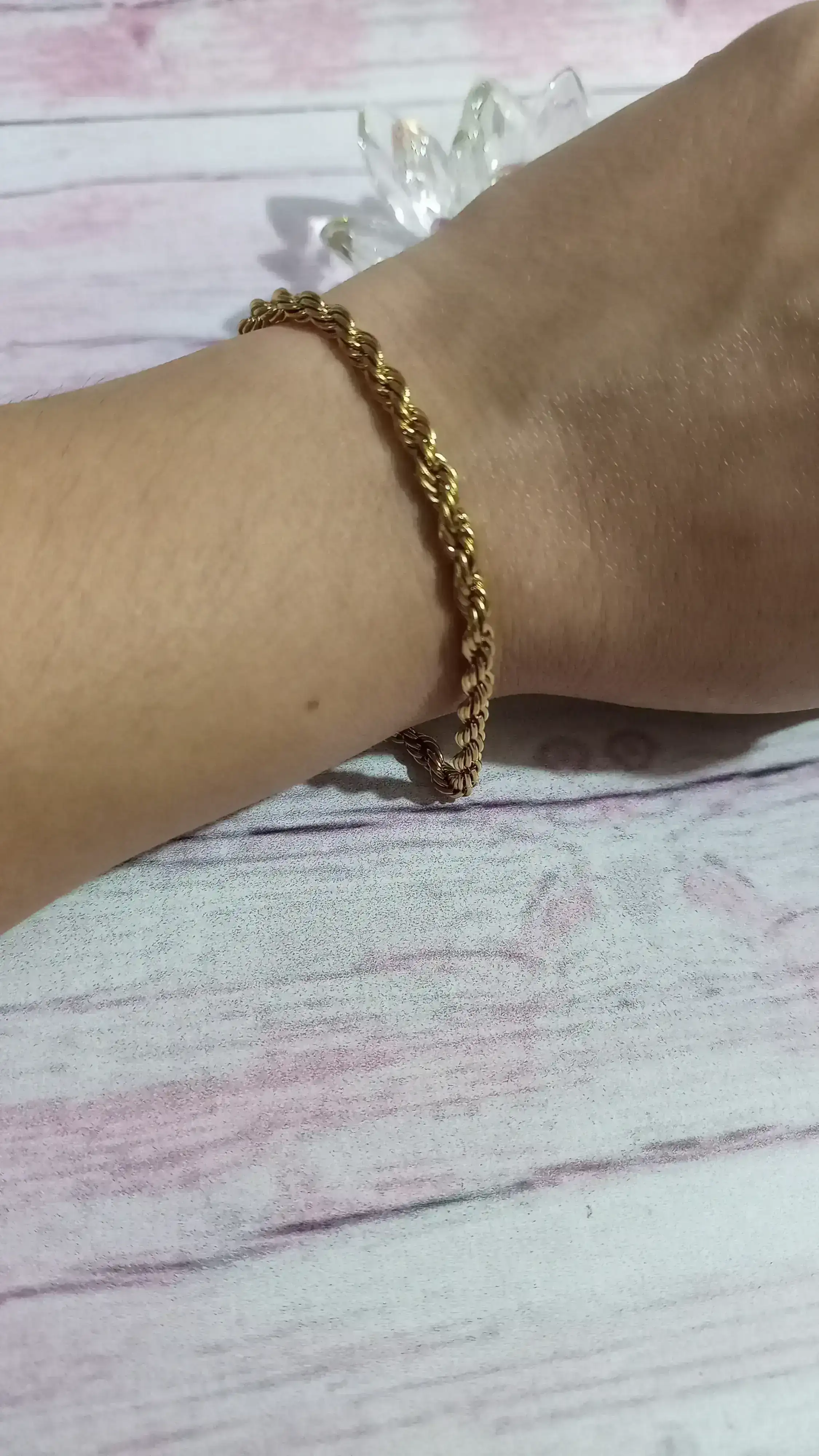 PULSERA CADENA EN ACERO DORADO!!