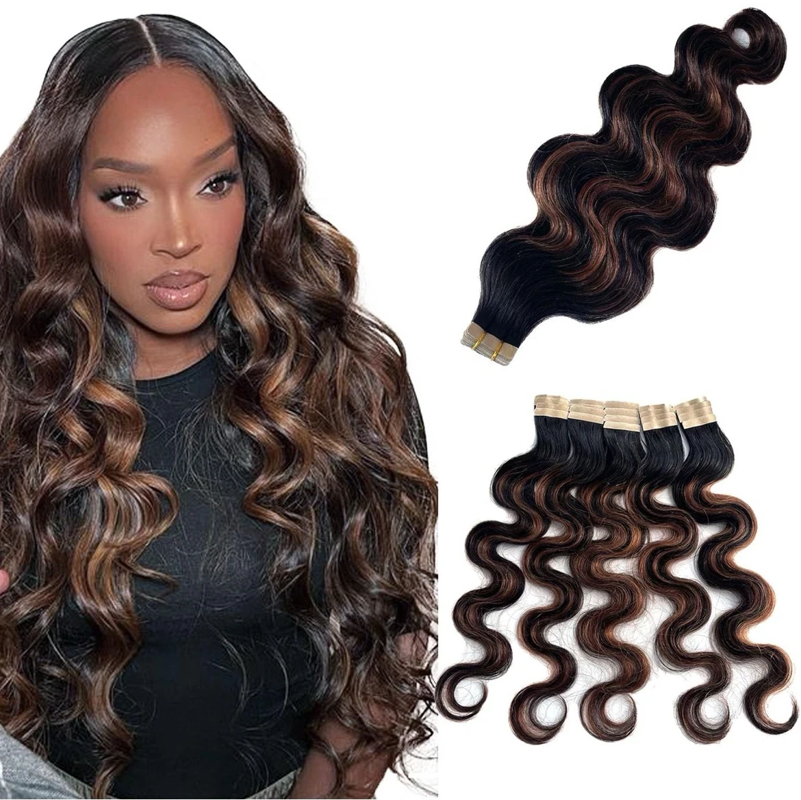 Extensiones de cabello humamo con tape 14” 50g 