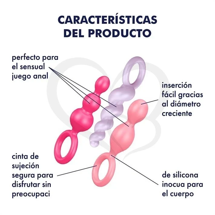 Kit de 3 dilatadores anales con anillo 2