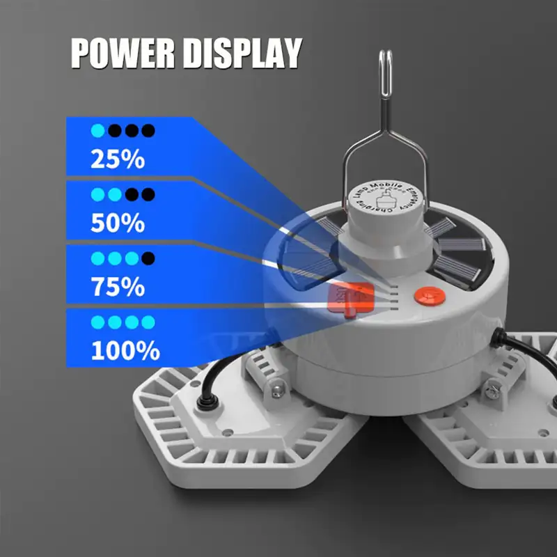 Lampara solar portátil con 4 alas 2