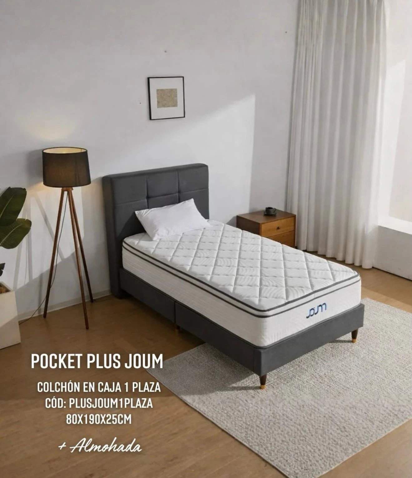 COLCHON EN CAJA RESORTE POCKET PLUS JOUM 1 PLAZA