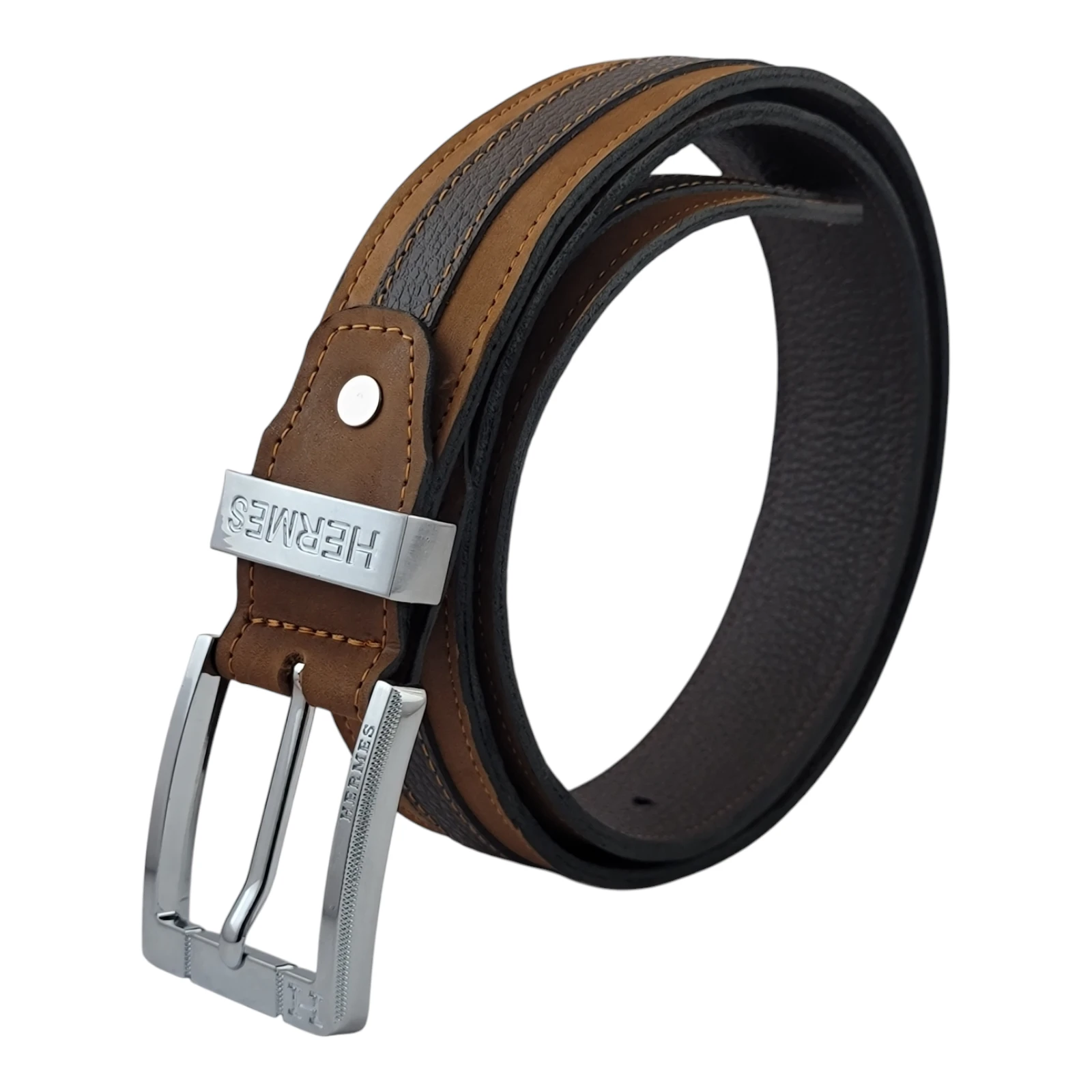 HERMES – Cinturón de Cuero Genuino cafe cracy y cafe croshkid
