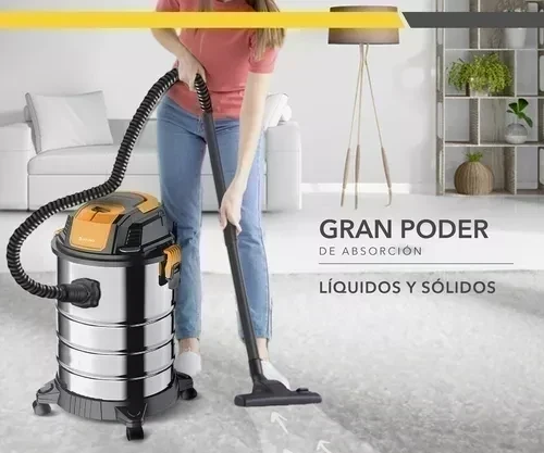 Aspiradora TACHO SUONO Industrial 1300 W 30 Lts Acero Inoxidable  3