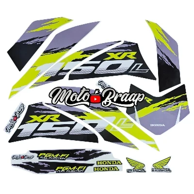 XR 150 L Calcomanias 2025 chispas Amarillo limon blanco negro