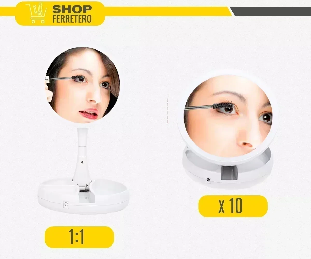 Espejo Luz Led Plegable Portatil Maquillaje Usb Suono 4