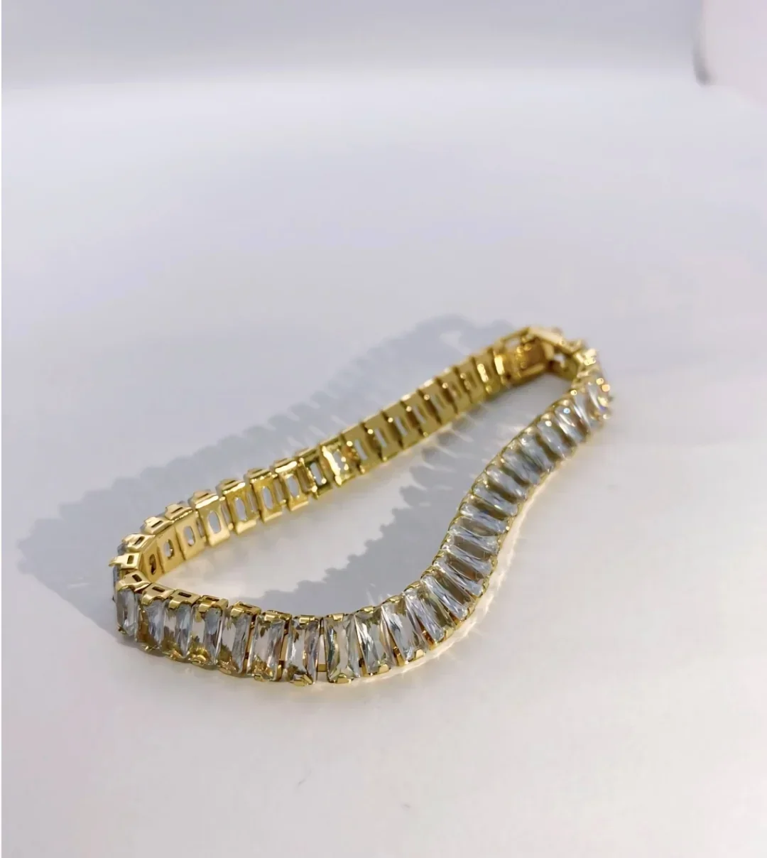 Pulsera color oro imitación diamante 2