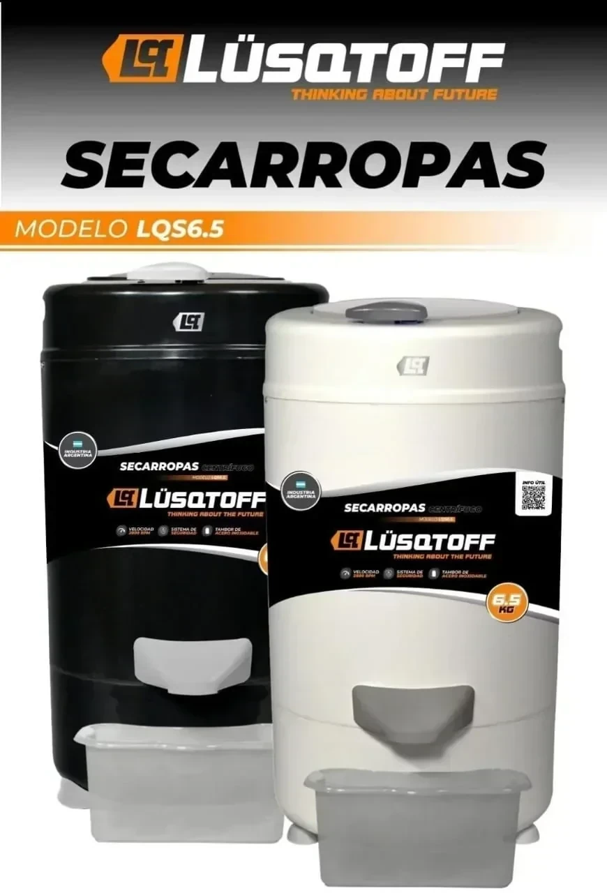 Secarropas LUSQTOFF 6,5Kg. Negro