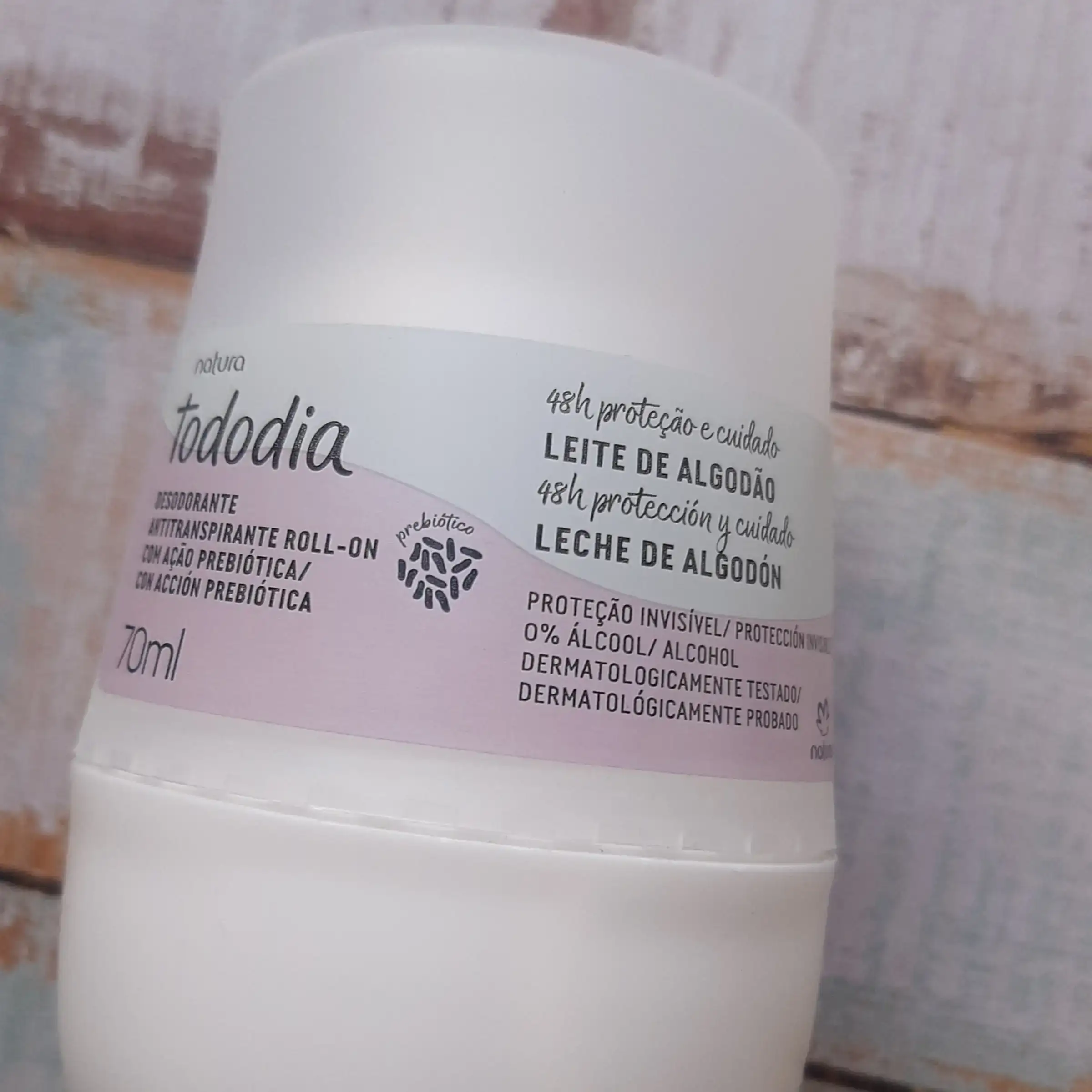 Desodorante roll on antitranspirante prebiótico leche de algodón - 70 ml