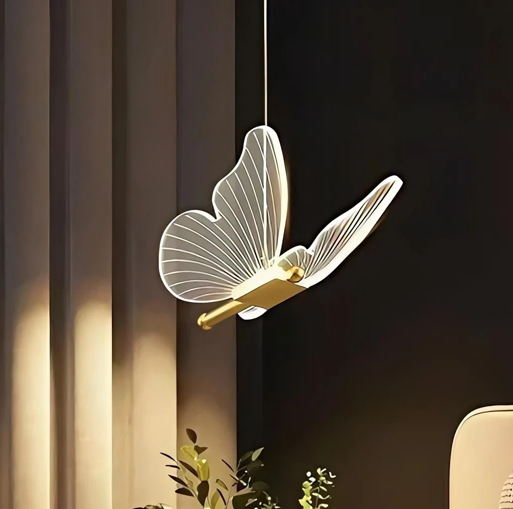 LAMPARA COLGANTE LED 2W, CCT 3000K 4000K 6000K, 85-265V,METAL+ACRILICO, COLOR DORADO, 185CM*19CM, D:8CM, CABLE 125CM