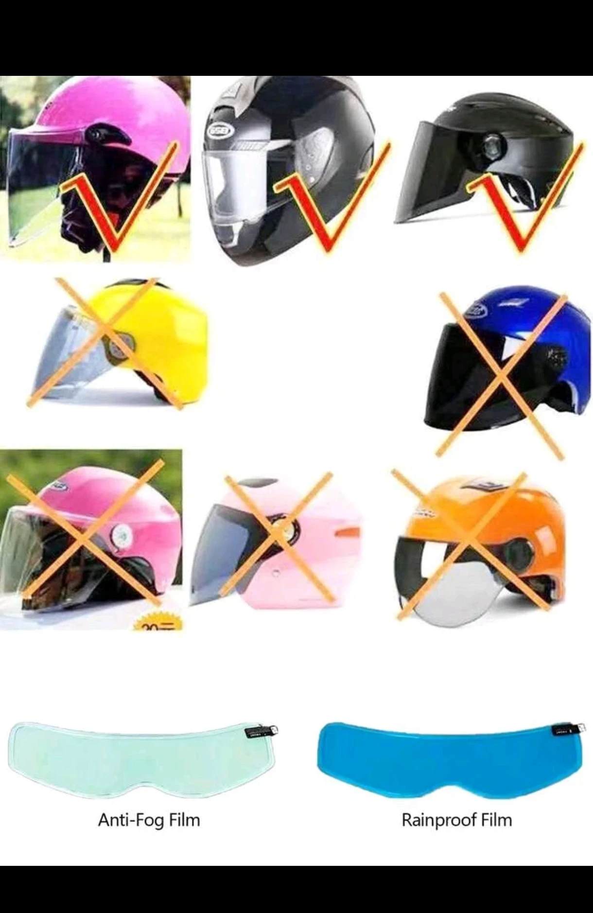 Kit de Láminas para Casco - Antiempañante e Impermeable (2 Piezas) 8