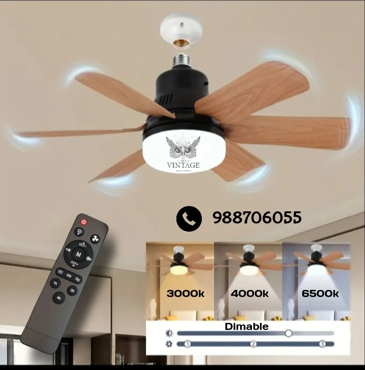 Mini Ventilador de Techo E27 4