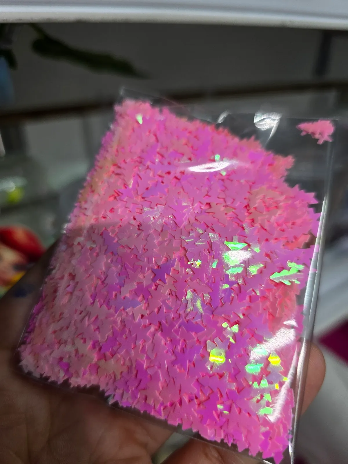 Glitter arboles navidad rosa