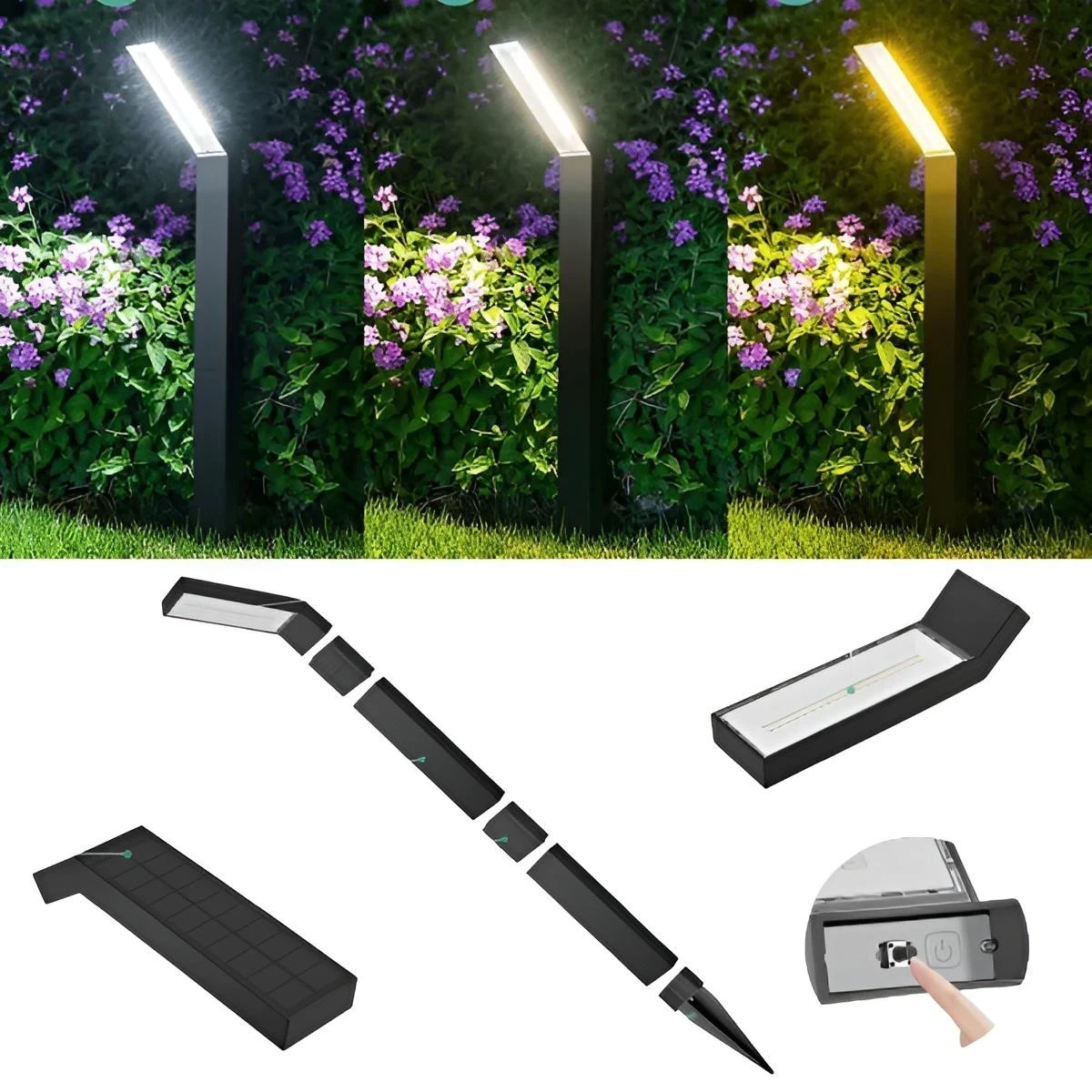 MINI POSTE SOLAR NEGRO 80LM  2