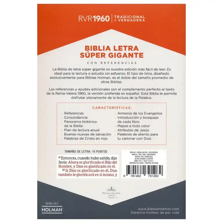 Biblia Letra Supergigante RVR60 Símil piel Negro 3