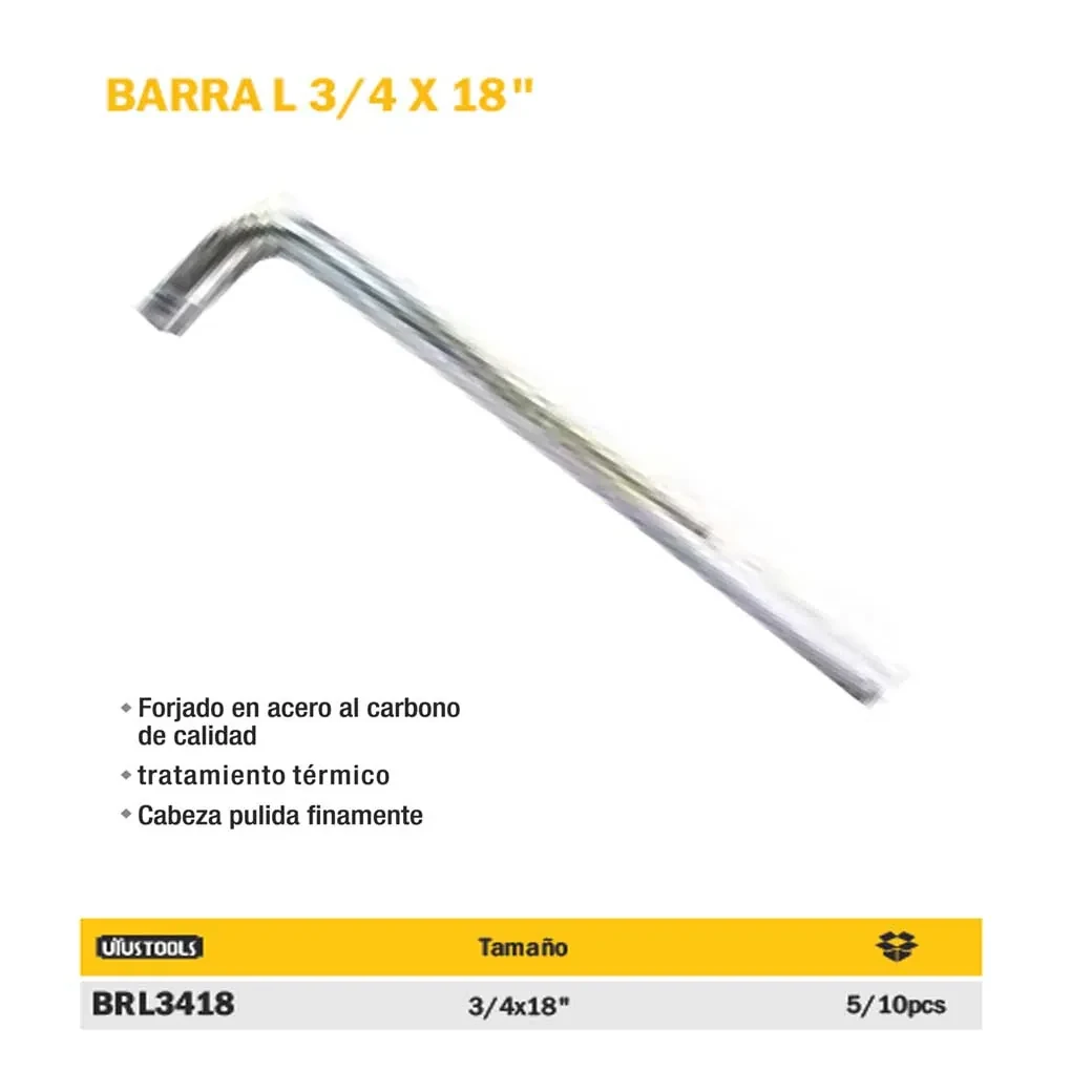 BARRA TIPO ele "L" UYUST (Barrote) 3/4" X 18"